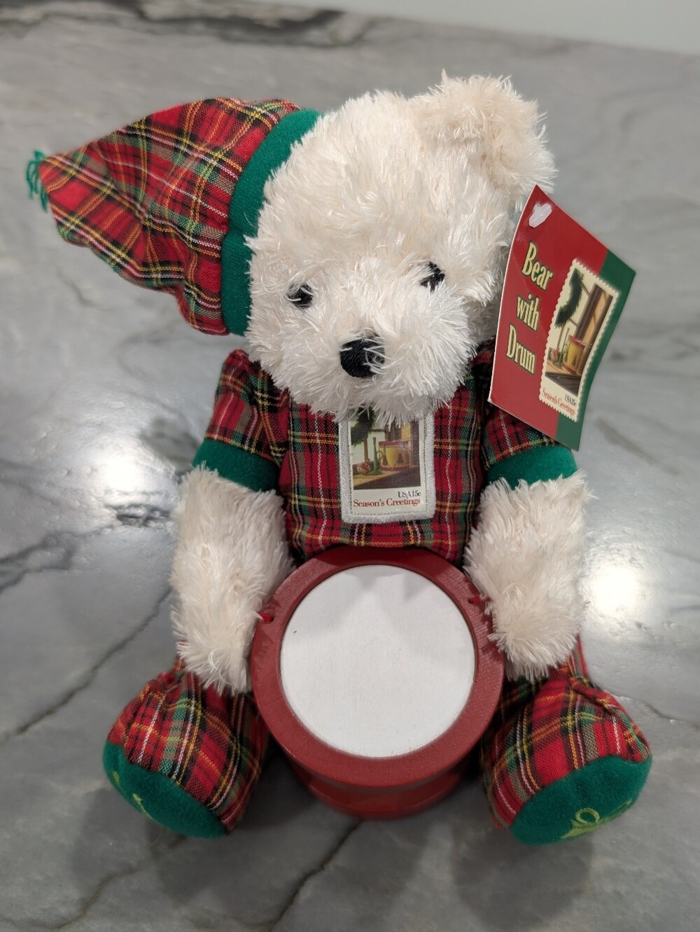NWT Bear With Drum Holiday Plush, 2006 USPS